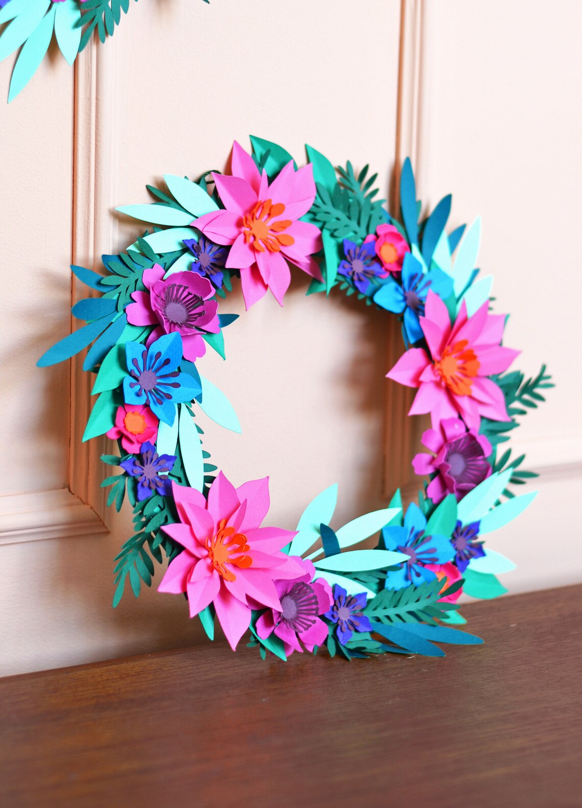 Paper Flower Wreath Craft Kit Etsy