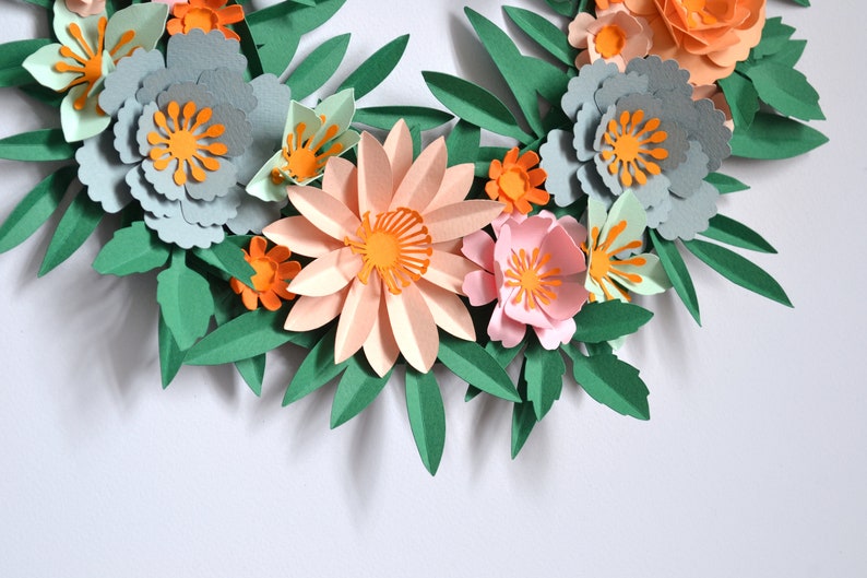 Spring paper flower wreath SVG download DIY decorations image 5