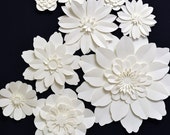 Set of paper flowers for wedding decoration