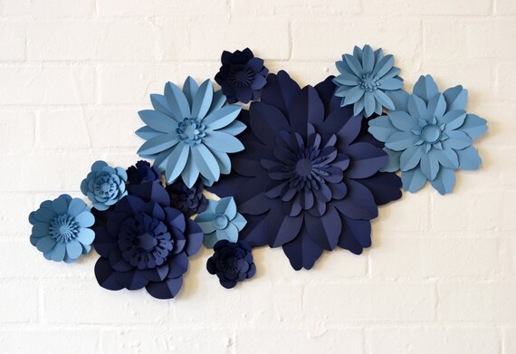 Handmade Two Colour Paper Flower Wall Display Handmade Two Colour Paper Flower Wall Display