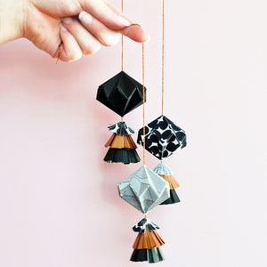 Origami black and white hanging decorations craft kit image 9