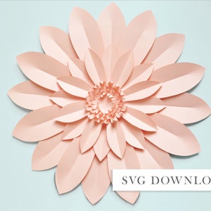 Tutorial gigante di fiori di carta in stile origami, file di taglio in formato SVG, modelli PDF stampabili tagliati a mano, download fai da te