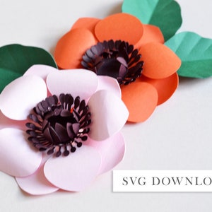 Anémona de flor de papel SVG descargar diy para cricut