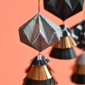 Origami black and white hanging decorations craft kit image 4
