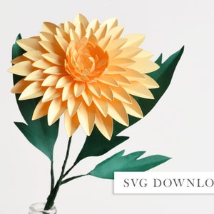 Fiore di carta dalia SVG download fai da te per file di taglio digitale cricut