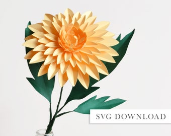 Papier Blume Dahlie SVG download diy für cricut digital cut Datei