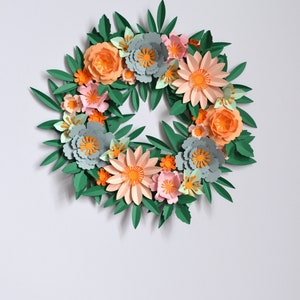 Spring paper flower wreath SVG download DIY decorations image 4