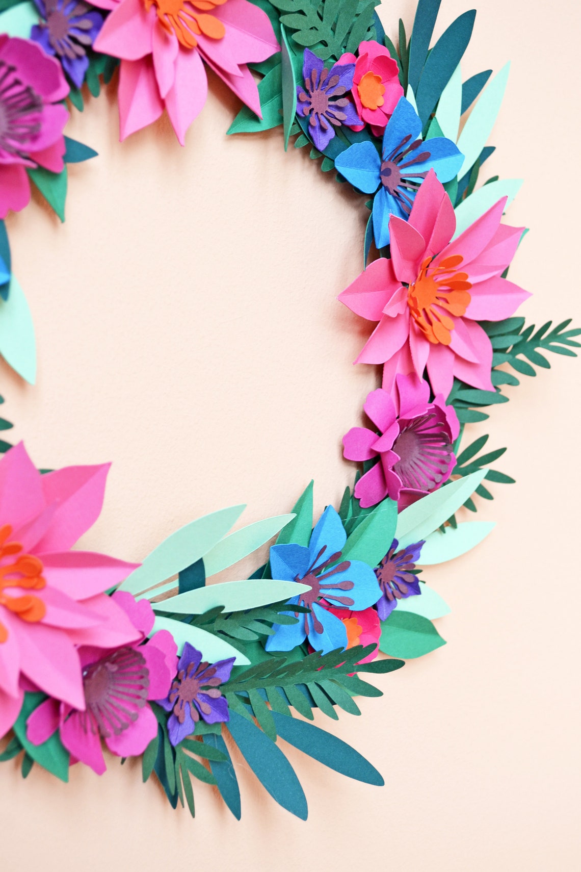 Paper Flower Wreath Craft Kit Etsy