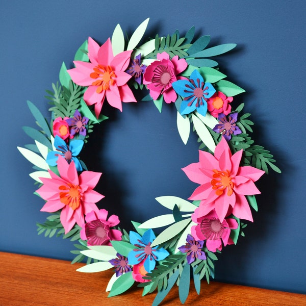 Paper flower wreath craft kit