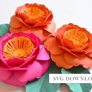 Fiore di carta camelia SVG download fai da te per file di taglio digitale cricut