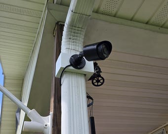 Universal Security Camera Gutter Mount: Tool-Free, Weather-Resistant