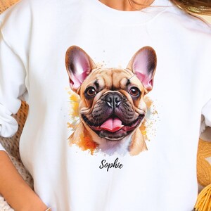 French Bulldog Shirt, Custom Bulldog Lover Sweatshirt, Personalized Fawn Cream Frenchie Gift for Dog Owners, Dog Mom Gift for Her, Dog Dads