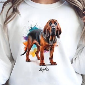 Bloodhound Sweatshirt, Custom Personalized Dog Shirt, Bloodhound Dog Lover Gift, Cute Dog Mom Gift, Dog Art for Her or Him, Dog Mom Sweater