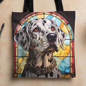 Dalmatian Dog Tote Bag - Stained Glass Dog Art, Dog Owner Gift, Dog Lover Gifts, Dog Mom Gift, Dalmatian Mom Gift for Her, Mothers Day