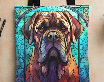 Stained Glass English Mastiff Tote Bag – Dog Mom Gift