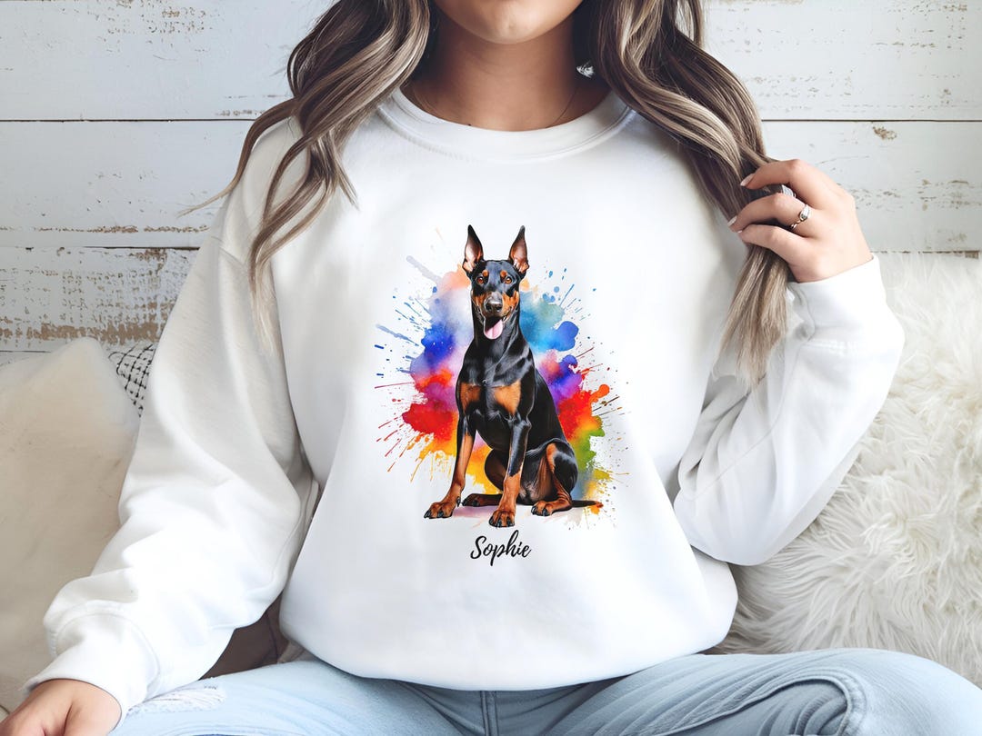 Doberman Dog Pattern Print Dress