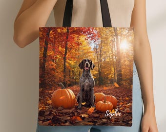 Deutscher kurzhaariger Zeiger APS personalisierte Tasche, individuelle Hundemama Geschenk, Herbst Haustier Geldbörse Handtasche