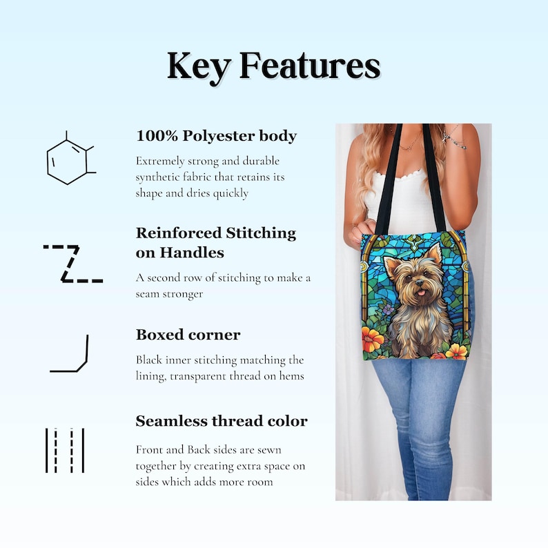a picture of a woman with a yorkshire terrier yorkie dog on her purse