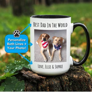 Dog Dad Gift - Custom Photo Mug, Personalized Gift For Dad, Dog Dad Father&#39;s Day Gift for Him, Dog Lover Birthday Gift, Pet Owner Coffee Cup