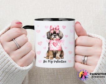 Shih Tzu Valentines Day Gift, Dog Mom Coffee Mug for Her, Puppy Lover Tea Cup