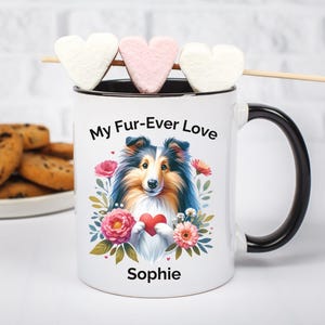 Shetland Sheepdog Dog Lover Gift, Personalized Tricolor Sheltie Keepsake Dog Mom Mug, Custom Sheltie Owner Keepsake, Gift for Her Birthday