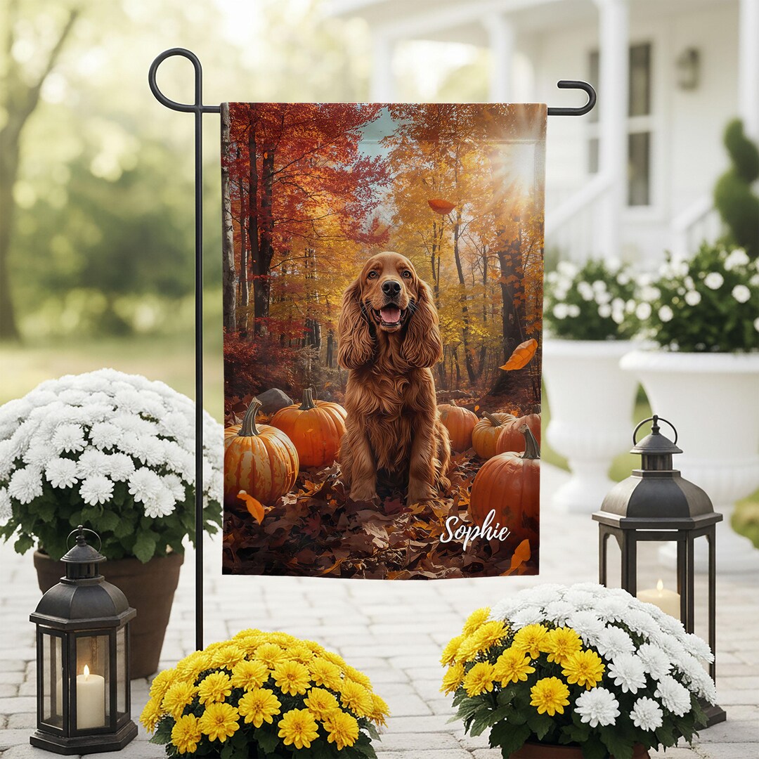 English Cocker Spaniel Personalized Garden Flag - Custom Dog Art ...