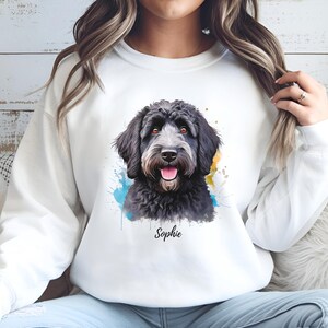 Goldendoodle Custom Gift, Personalized Dog Shirt, Black Goldendoodle Sweatshirt, Doodle Dog Mom or Dad Gift, Pet Lover Gift for Her or Him