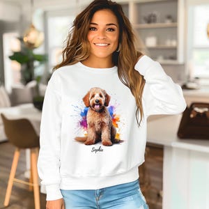 Goldendoodle Gift, Custom Dog Lover Shirt, Personalized Goldendoodle Sweatshirt, Doodle Dog Art, Dog Mom Gift, Dog Owner Gift for Her, Him