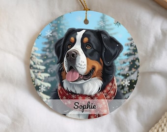 バーニーズ・マウンテン・ドッグのクリスマスオーナメント - Etsy 日本