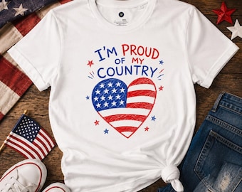 T-Shirt American Pride Organic Cotton Tee, July 4 2026 Independence Day Gift USA