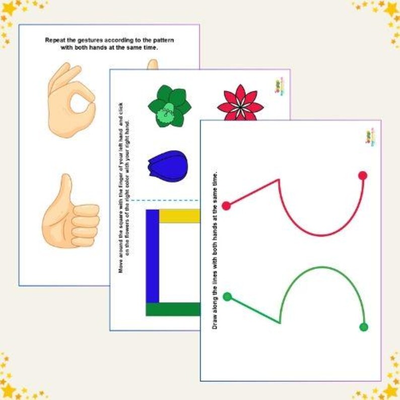 Neurojuegos para estimular el cerebro infantil / Coordinación bilateral (PDF imprimible) imagen 2