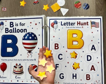 4th of July Busy Book for Toddlers | Laminated Activity Binder | Independence Day Learning | Ages 2-4 | Patriotic Preschool Gift