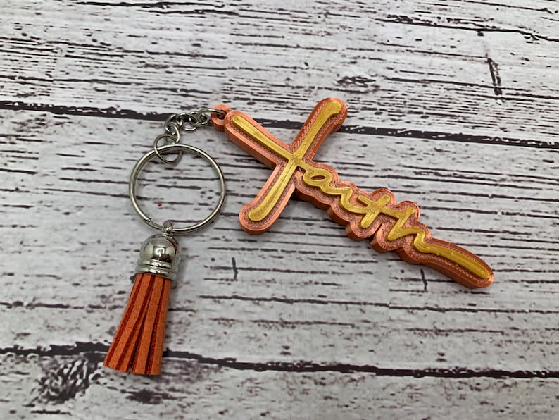 FAITH Keychains 3d Printed Etsy