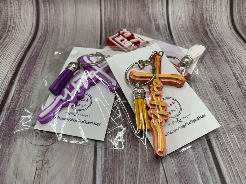 FAITH Keychains 3d Printed Etsy