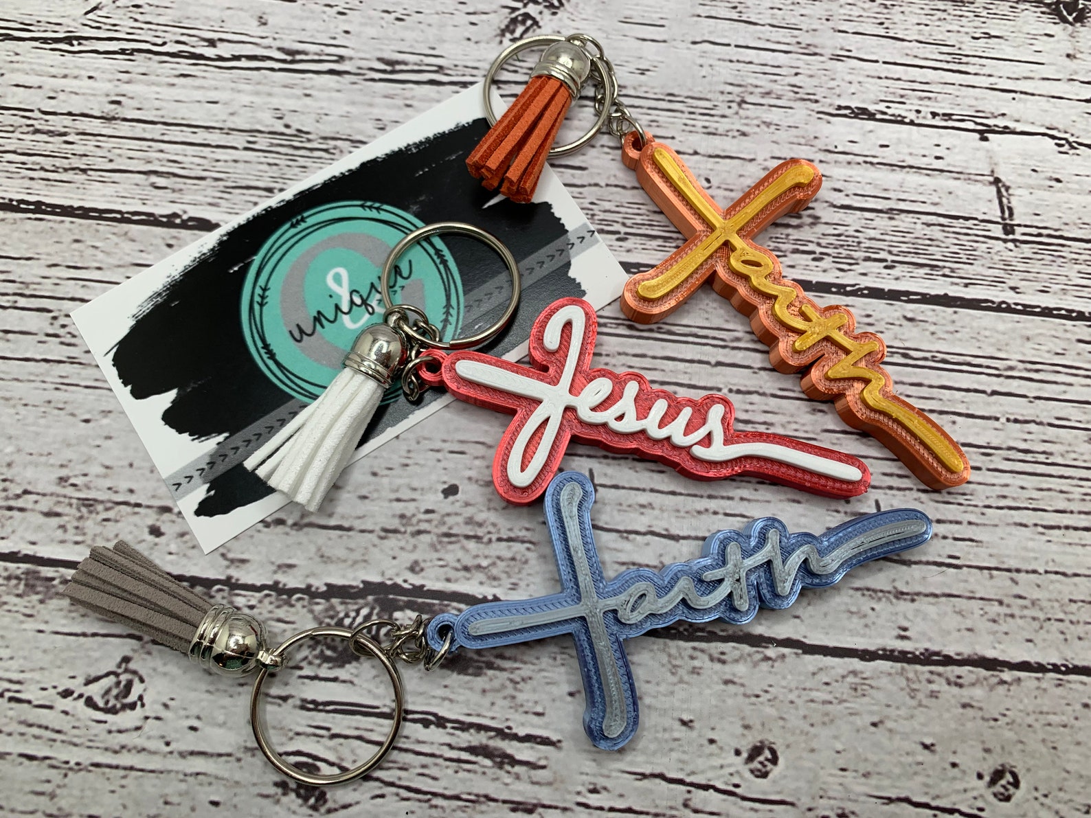FAITH Keychains 3d Printed Etsy