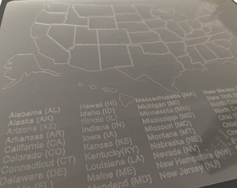 USA Map SVG Digital Download, USA map for Silhouette or Cricut  - includes outlined states and state names