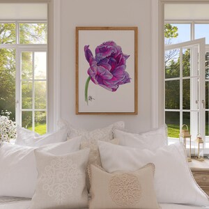 Tulip Watercolor Giclée Print: Hand-Signed Botanical Art, Limited Edition