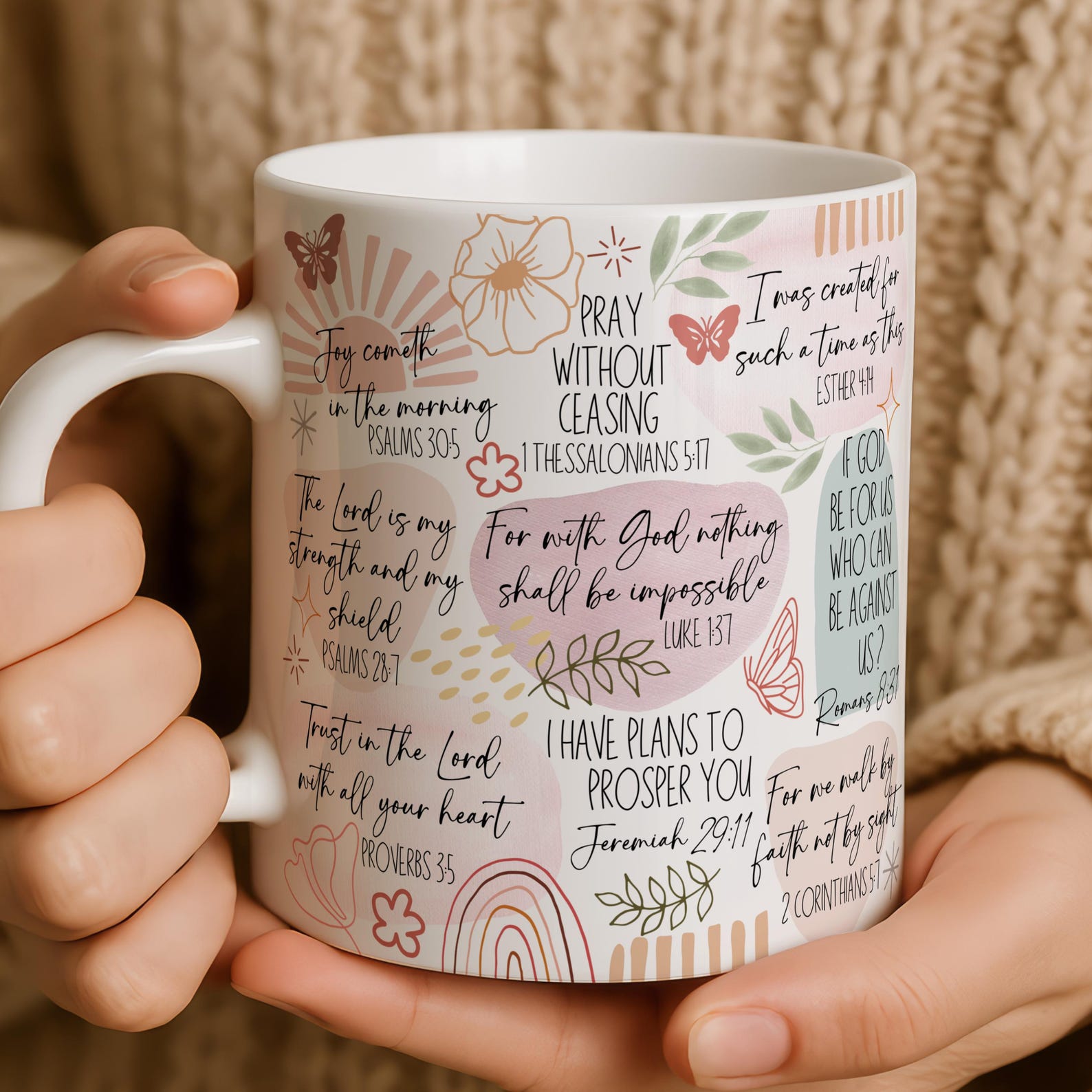 Christian Bible Verse Mug, Faith-based Coffee Cup With Scripture ...