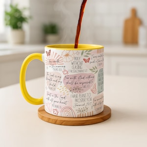 Christian Bible Verse Mug, Faith-Based Coffee Cup With Scripture, Inspirational Religious Gift For Her, Sunday Morning Prayer Mug image 9