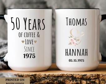 Personalized 50th Anniversary Mug Since Custom 50th Anniversary Gift 50th Anniversary Gift For Parents 50th Anniversary Cup Personalized