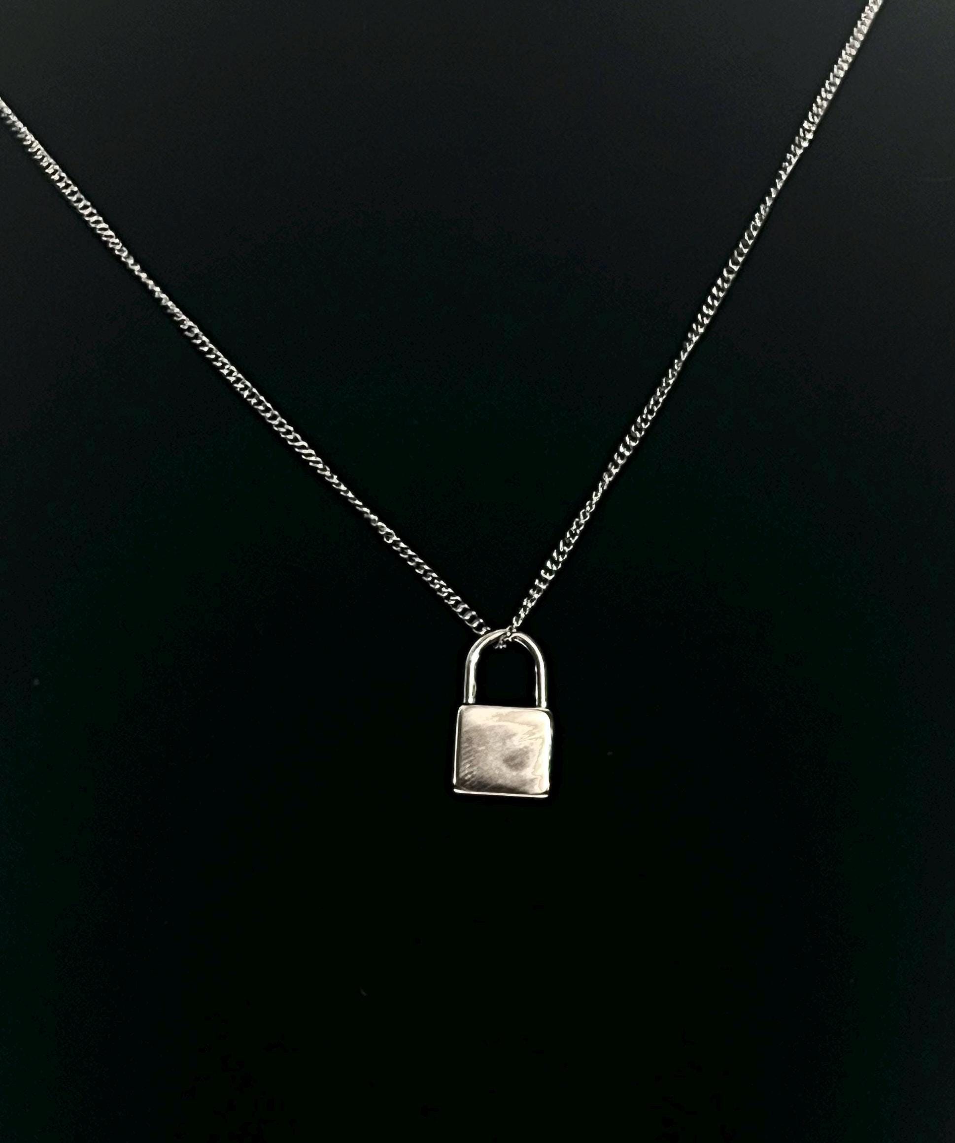 Petite Lock and Key Necklace - Etsy