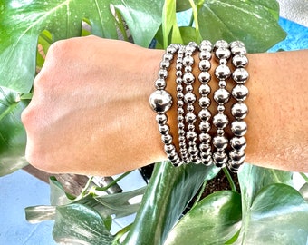 Stainless Steel/Bracelet/Personalized Gift/Beaded/Stretch/Stacking Bracelet