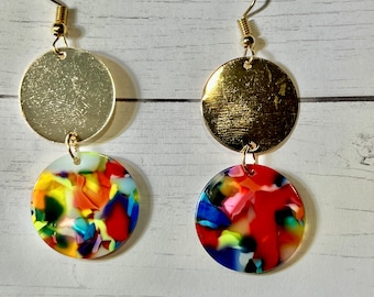 Colorful resin earrings (e265)