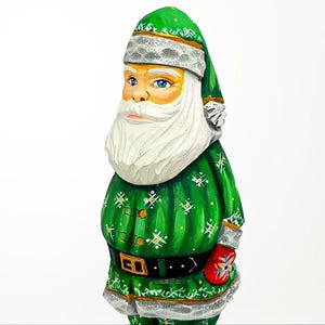 Handcarved Santa Claus, Ukrainian wooden Ded Moroz, Christmas Handmade Souvenir