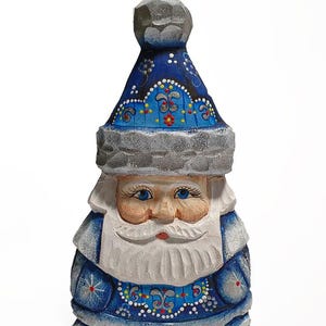 Handcarved Santa Claus, Ukrainian wooden Ded Moroz, Christmas Handmade Souvenir