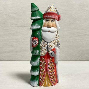Carved Wooden Santa Claus | Ded Moroz | Grandfather Frost | Ukrainian Handmade