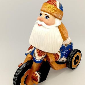 Handcarved Santa Claus, Ukrainian wooden Ded Moroz, Christmas Handmade Souvenir