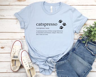 Catspresso Cat Shirt: Lustiges Katzenliebhaber Geschenk, weiches Baumwoll T-Shirt