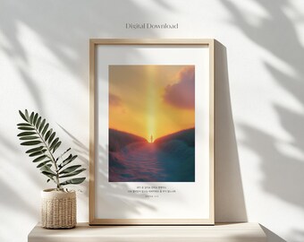 Korean Christian Art | John 14:6 Bible Verse Print | Jesus the Way Truth Life | Instant Download | Faith Gift for Korean Christian Friend