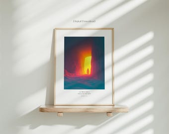 John 11:25 - Jesus the Resurrection | Modern Korean Bible Verse Art | Instant Download | Easter Wall Art Decor | Perfect Art for Living Room
